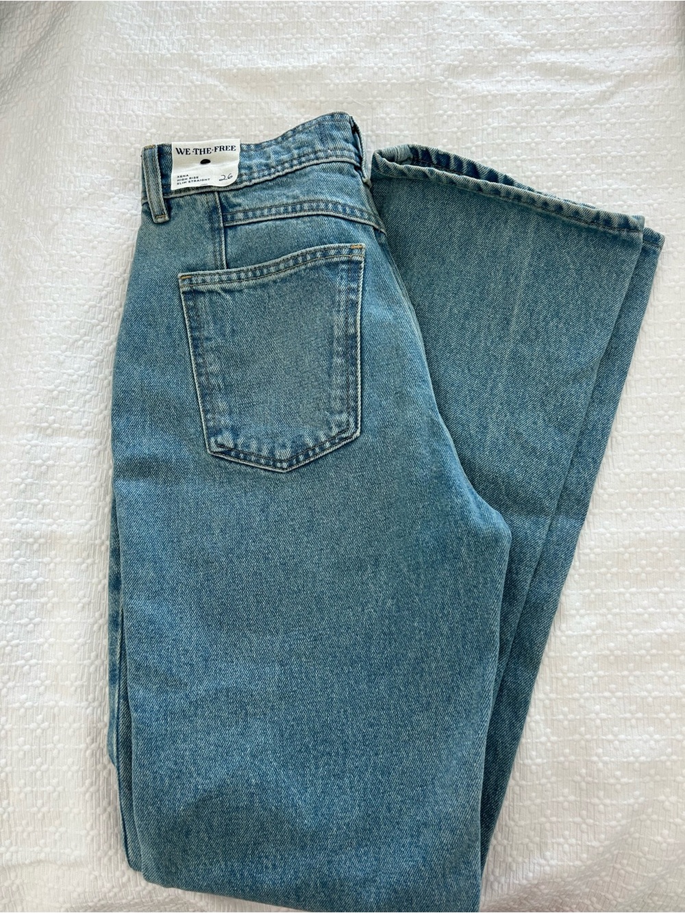 We The Free Mid-Rise Straight Leg Jeans in Medium Blue Denim